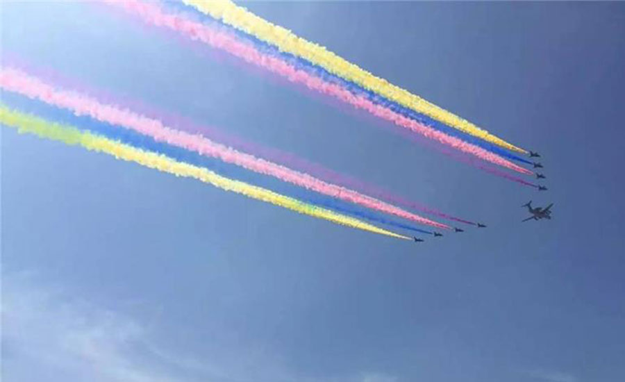 LIVE：10 air echelons, including air flag guard formation and bombers, showcase in Beijing’s sky