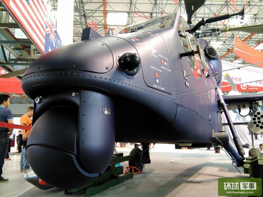 Close look at China-made WZ-19 attack helicopter