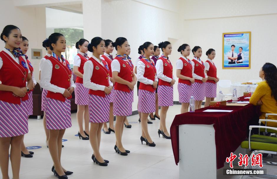 Charming girls vie for flight attendant jobs