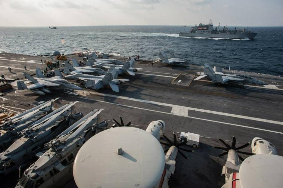 U.S. jets intercept Russian bombers flying near U.S. aircraft carrier