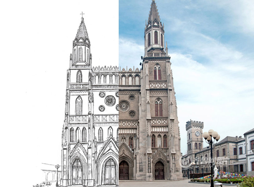 Female teacher's pen drawings reproduce old Jinan
