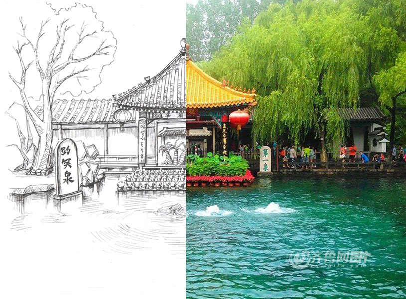 Female teacher's pen drawings reproduce old Jinan
