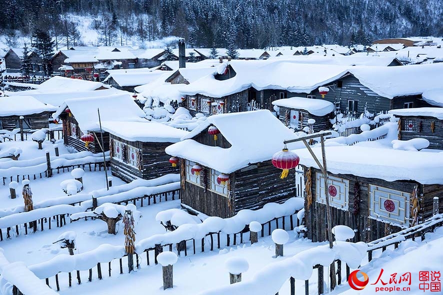 The most beautiful town of snow in China