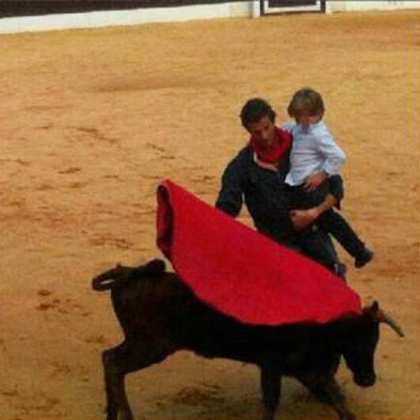 Spanish bullfighter under fire for bullfighting with baby
