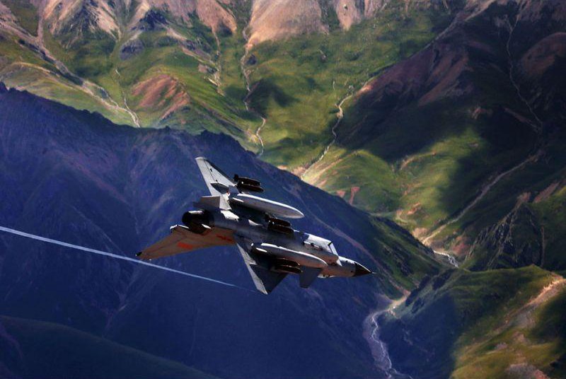 Aerial photos taken on J-11 fighter