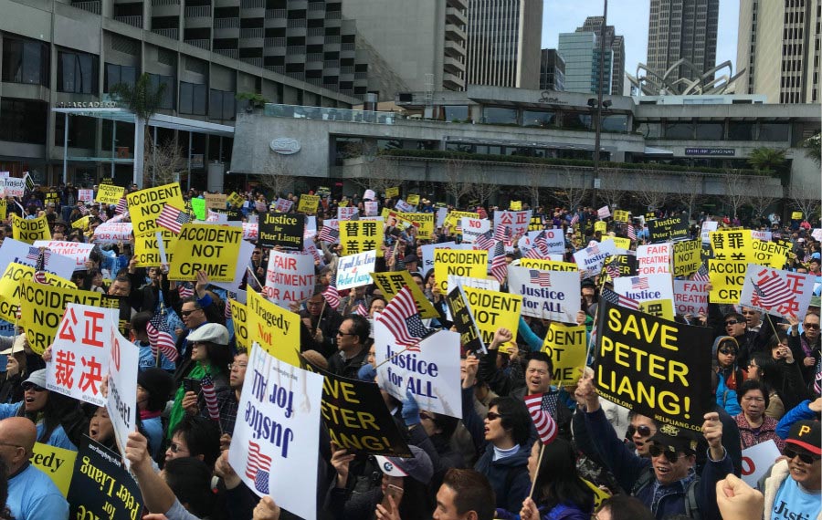 Thousands in San Francisco protest conviction of police officer Peter Liang
