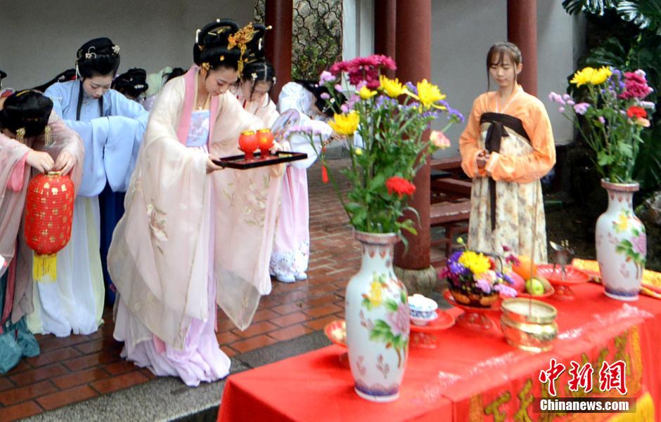 Traditional flower worship ceremony held at the Spring Equinox