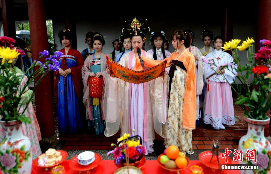 Traditional flower worship ceremony held at the Spring Equinox