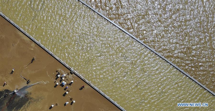 Water level of Xiangjiang river Changsha section drops below warning level