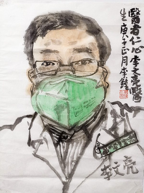 Shanghai painter creates two art pieces per day to pay homage to “white soldiers” on the coronavirus frontline