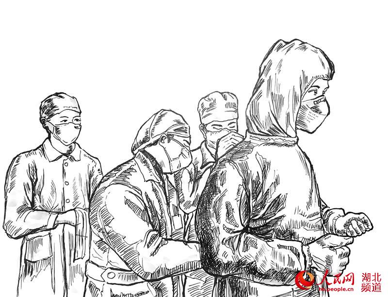 30 pen drawings by university teacher recreate the heroic moments amid epidemic in Wuhan