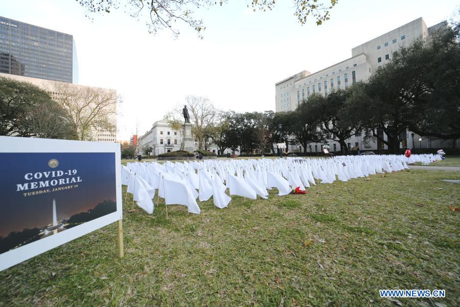 Memorial service for people who lost lives to COVID-19 held in New Orleans, U.S.