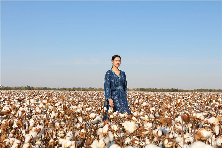 Fashion show held in cotton field in Xinjiang