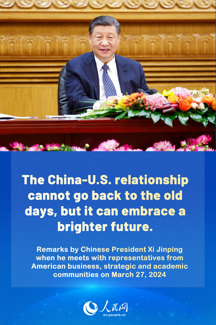 Highlights of President Xi's remarks when he meets with representatives from American business, strategic and academic communities