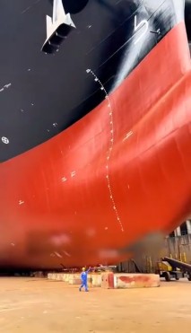 Sheer size of a container ship