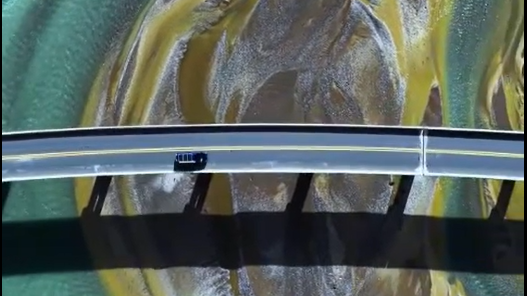 Sewu River Bridge from an aerial perspective