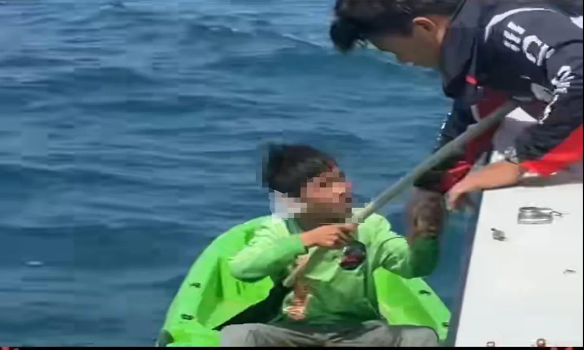 A 10-year-old boy from a village in Lingshui county, South China's Hainan Province survives a perilous 24-hour drift at sea and was rescued by people who were fishing nearby on March 22, 2025. Photo: China National Radio