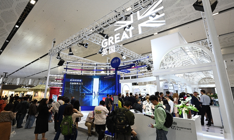 Visitors explore the UK Pavilion at the ongoing China International Consumer Products Expo in Haikou, South China's Hainan Province on April 13, 2025. Photo: Chen Tao/GT
