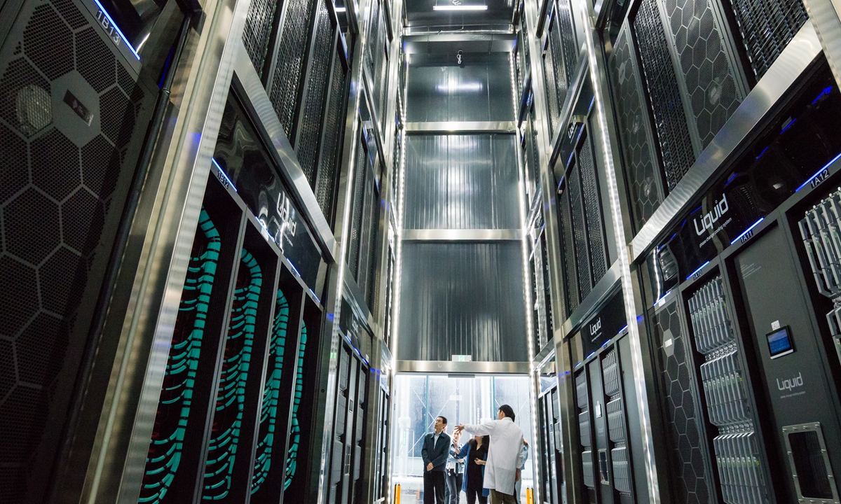 An inside view of Chaohu Mingyue supercomputer at the Advanced Computing Center in Hefei, East China's Anhui Province, June 17, 2024. Photo: Chen Tao/GT