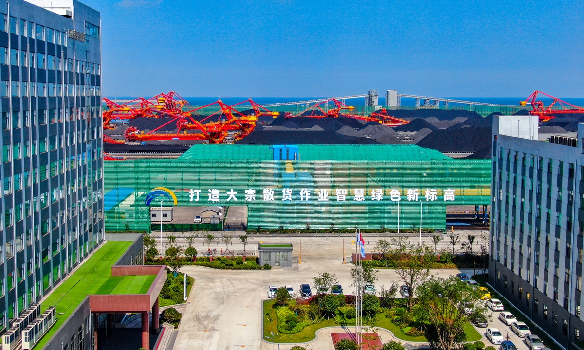 Aerial view of the automated container terminal at Rizhao Port of Shandong Port Group Photo: Courtesy of Rizhao Port