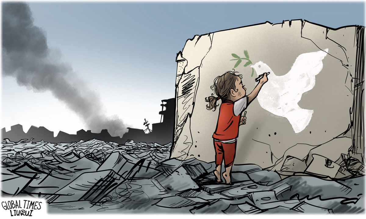 Longing for peace.Illustration: Liu Rui/Global Times