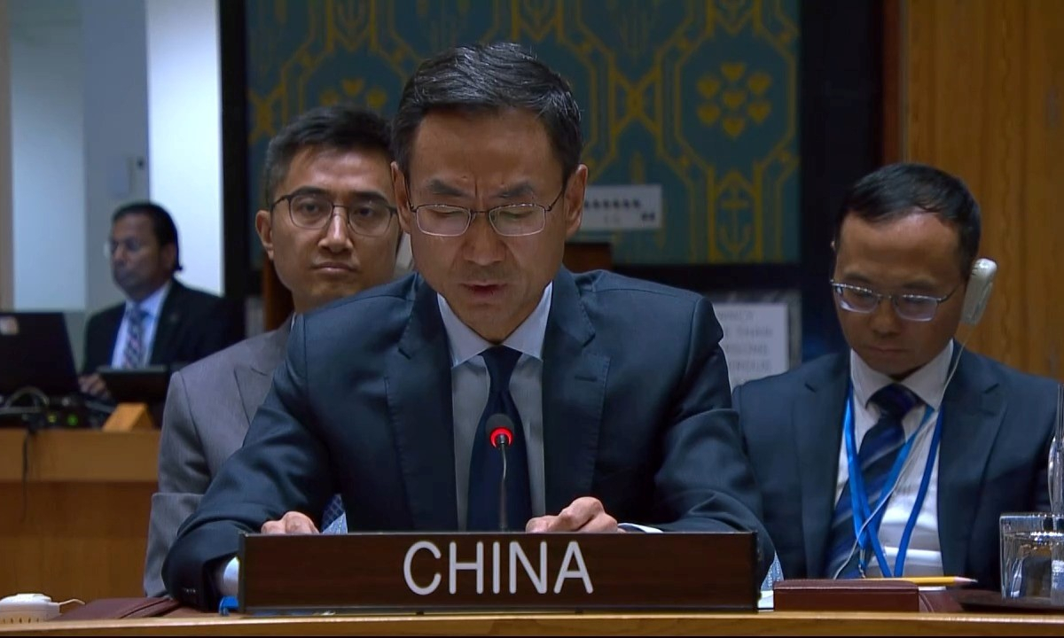 Geng Shuang, China's deputy permanent representative to the United Nations Photo: CCTV
